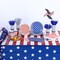 452 Pcs Patriotic Party Supplies American Flag Decoration 4th of July Paper Plates Napkins Cups Tablecloth Cutlery Straws